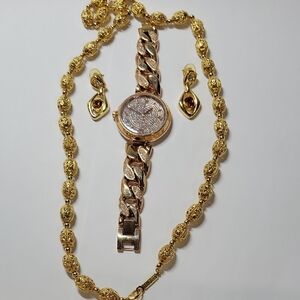 Gold-Tone Women’s Watch and Jewelry Set - Gold